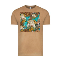 Vintage Camel sunflowers charolais cow seamless pattern Vintage Tee - HRA Design Shop