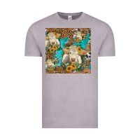Vintage Zinc sunflowers charolais cow seamless pattern Vintage Tee - HRA Design Shop