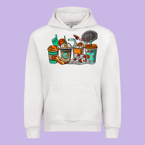 Basketball Coffee Cups Urban Hoodie Designed By Nancycooperartshop