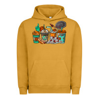 Pigment Peanut Butter Basketball coffee cups Urban Hoodie - NancyCooperArtShop