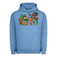 Pigment Pebble Blue Basketball coffee cups Urban Hoodie - NancyCooperArtShop