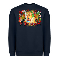 Navy joy to the world Heavyweight Sweatshirt - texasbilliewilder