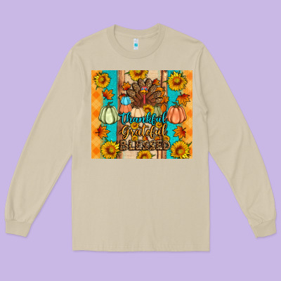 Thankful Grateful Blessed Long Sleeve Tee Designed By Artiststas