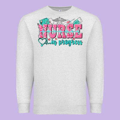 Nurse In Progress Premium Sweatshirt Designed By Nancycooperartshop