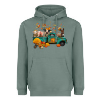 Sage fall farm animals truck nancy Heavyweight Hoodie - NancyCooperArtShop