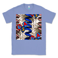 Colony Blue usa balloons seamless pattern Classic Tee - BundleAndBundleShop