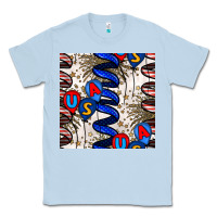 Dusty Blue usa balloons seamless pattern Classic Tee - BundleAndBundleShop