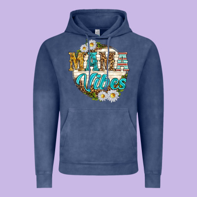 Mama Vibes With Daisies Vintage Hoodie Designed By Texasbilliewilder