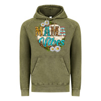 Vintage Olive mama vibes with daisies Vintage Hoodie - texasbilliewilder
