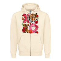 Sandshell xoxo with tiger Zipper Hoodie - NancyCooperArtShop
