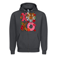 Smoke xoxo with tiger Zipper Hoodie - NancyCooperArtShop