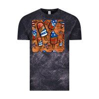 Cloud Black patriotic popsicles seamless pattern Vintage Tee - HRA Design Shop