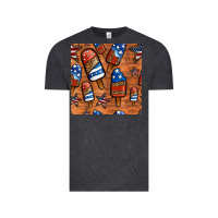 Vintage Black patriotic popsicles seamless pattern Vintage Tee - HRA Design Shop