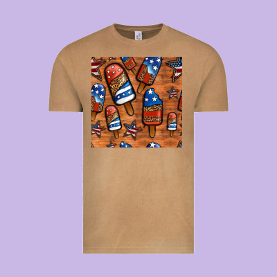 Patriotic Popsicles Seamless Pattern Vintage Tee Designed By Hra Design Shop
