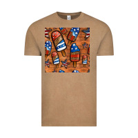 Vintage Coffee patriotic popsicles seamless pattern Vintage Tee - HRA Design Shop
