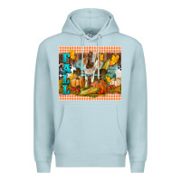 Blue Mist Fall With Baby Goat Premium Hoodie - LillyAllenDesigns