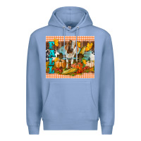 Colony Blue Fall With Baby Goat Premium Hoodie - LillyAllenDesigns