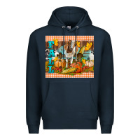 Navy Fall With Baby Goat Premium Hoodie - LillyAllenDesigns