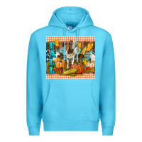 Ocean Blue Fall With Baby Goat Premium Hoodie - LillyAllenDesigns