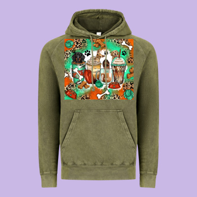 Dog Coffee Cups Vintage Hoodie Designed By Zillion Design Studio