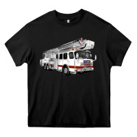 Black White Fire Truck Heavy Core Tee - Artiststas