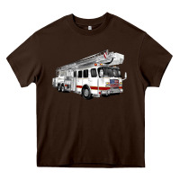 Chocolate Brown White Fire Truck Heavy Core Tee - Artiststas