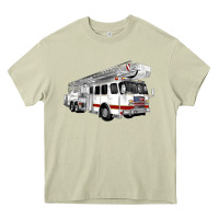 Mossy White Fire Truck Heavy Core Tee - Artiststas