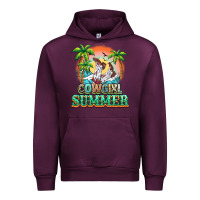Mauve Wine Cowgirl summer Urban Hoodie - NancyCooperArtShop