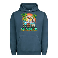 Pigment Midnight Navy Cowgirl summer Urban Hoodie - NancyCooperArtShop