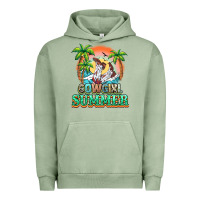 Pigment Oil Green Cowgirl summer Urban Hoodie - NancyCooperArtShop