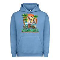Pigment Pebble Blue Cowgirl summer Urban Hoodie - NancyCooperArtShop