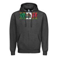 Charcoal Heather mexican flag mini Zipper Hoodie - Jasminsmagicworld
