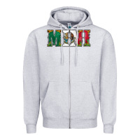 Heather Grey mexican flag mini Zipper Hoodie - Jasminsmagicworld