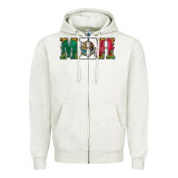 Oatmeal Heather mexican flag mini Zipper Hoodie - Jasminsmagicworld