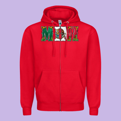 Mexican Flag Mini Zipper Hoodie Designed By Jasminsmagicworld
