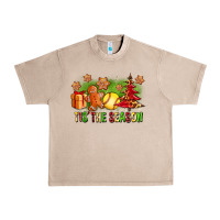 French Oak Tis The Season Christmas With Softball And Gingerbread Man Urban Heavy Tee - FaDigitalArtStudio