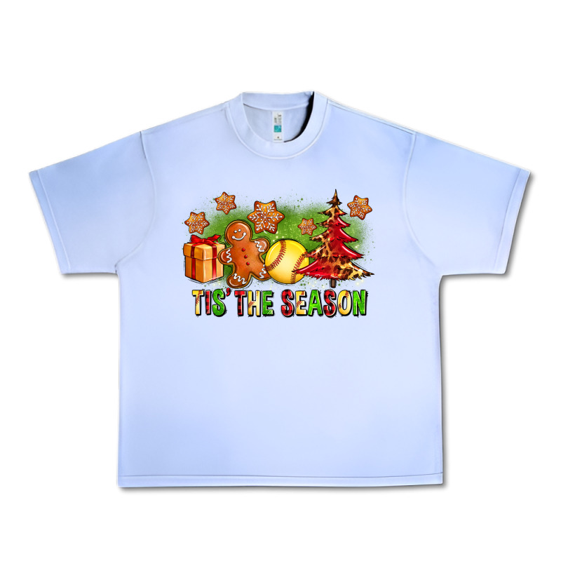 Tis The Season Christmas With Softball And Gingerbread Man Urban Heavy Tee by FaDigitalArtStudio | Teevron