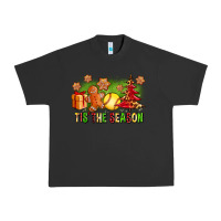 Pigment Black Tis The Season Christmas With Softball And Gingerbread Man Urban Heavy Tee - FaDigitalArtStudio