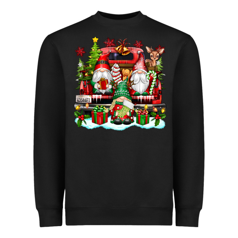 Christmas Gnome Truck Heavyweight Sweatshirt by texasbilliewilder | Teevron