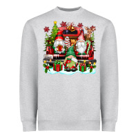 Heather Grey christmas gnome truck Heavyweight Sweatshirt - texasbilliewilder