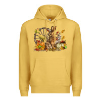 Antique Gold Fall Rabbit Premium Hoodie - LillyAllenDesigns