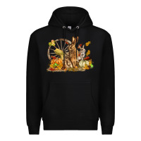 Black Fall Rabbit Premium Hoodie - LillyAllenDesigns