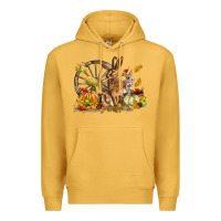 Mustard Fall Rabbit Premium Hoodie - LillyAllenDesigns