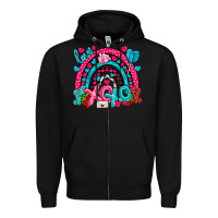 Black xo xo rainbow valentine Zipper Hoodie - NancyCooperArtShop