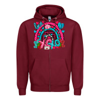 Burgundy xo xo rainbow valentine Zipper Hoodie - NancyCooperArtShop