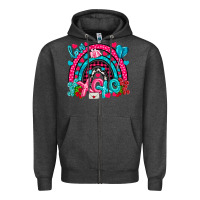 Charcoal Heather xo xo rainbow valentine Zipper Hoodie - NancyCooperArtShop