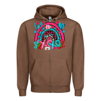 Chestnut xo xo rainbow valentine Zipper Hoodie - NancyCooperArtShop
