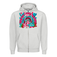 Dove Grey xo xo rainbow valentine Zipper Hoodie - NancyCooperArtShop