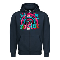 Navy xo xo rainbow valentine Zipper Hoodie - NancyCooperArtShop