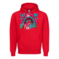 Red xo xo rainbow valentine Zipper Hoodie - NancyCooperArtShop